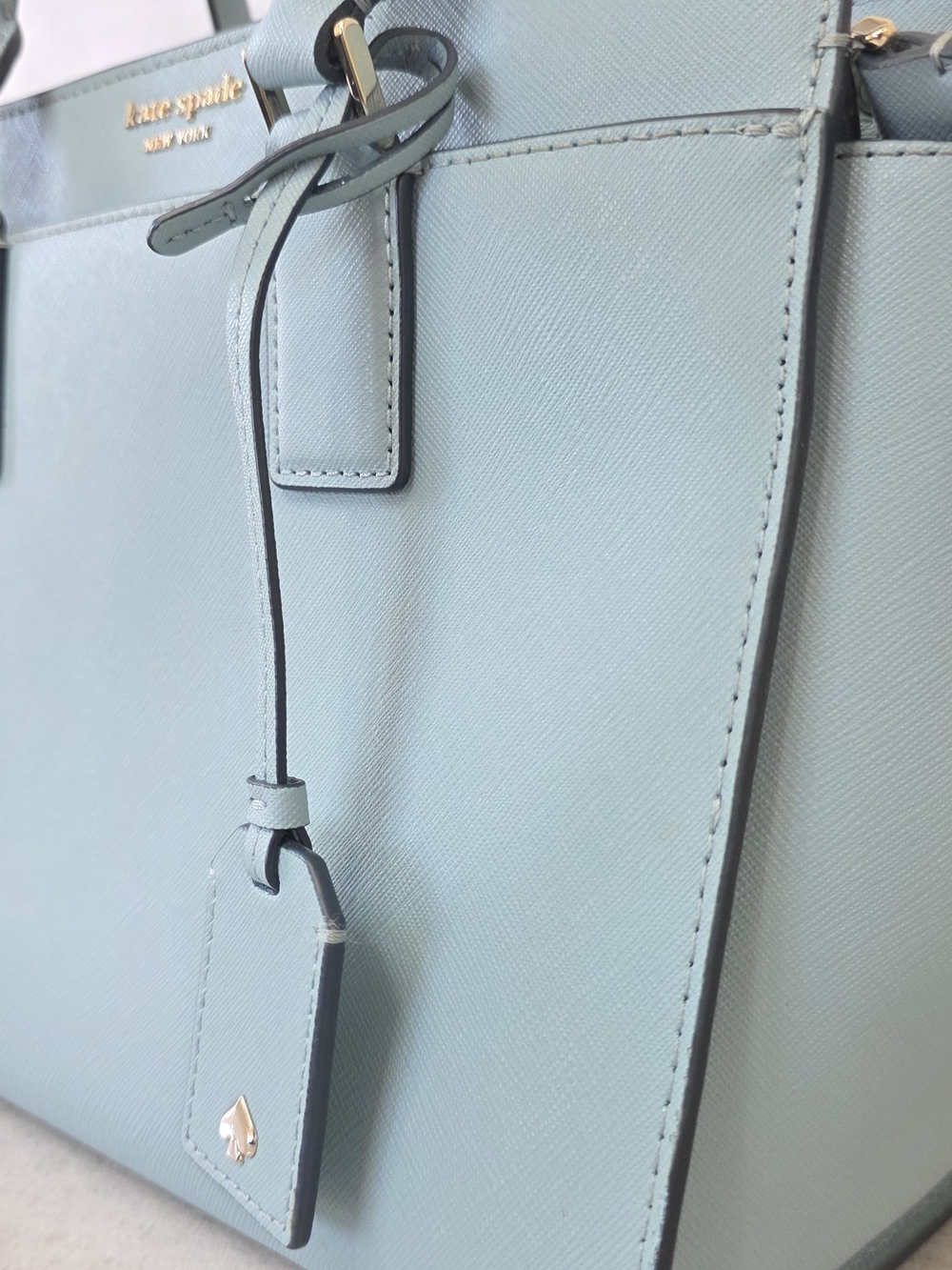 Kate Spade Cameron Medium Satchel Seaside Light Blue Saffiano Leather - Picture 12 of 16